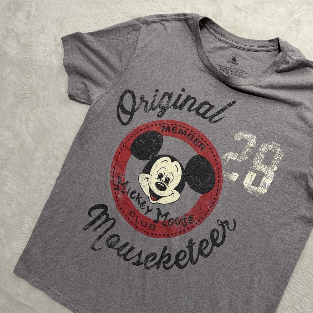 Disney Store Mickey Mouse Club Shirt Mens L Gray Mouseketeer Retro Graphic Tee - Picture 7 of 12